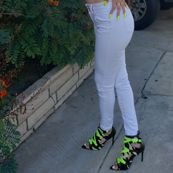 🎀 last 10 Camo Pointy Open Toe Zipper Trim Lace Up - Picture 4 of 8